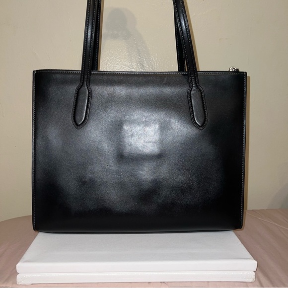Coach Nina Black Leather Tote Bag CR096 - Picture 3 of 7